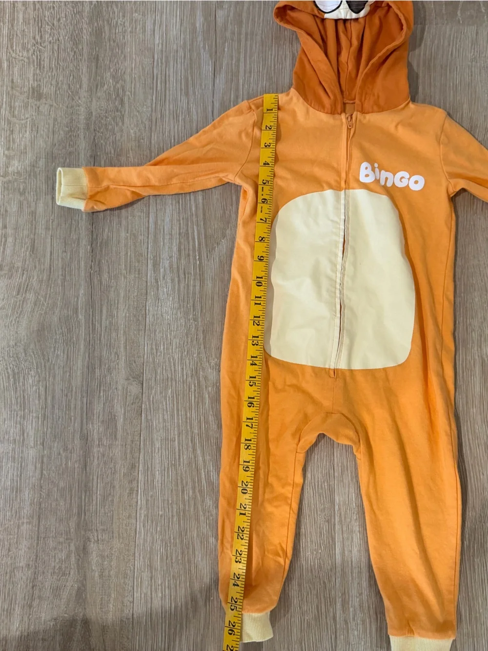 Bingo Orange Heeler Dog Hooded One-Piece Toddler Costume from Disney’s Bluey